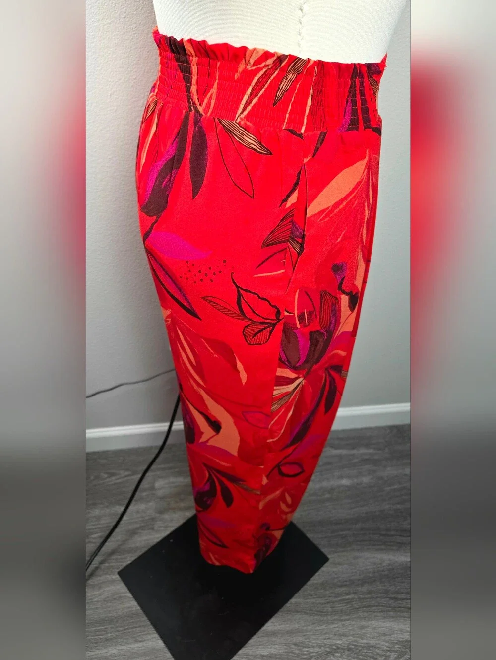 a new day Red Floral Wide-Leg Pants with Pink & Coral Accents
